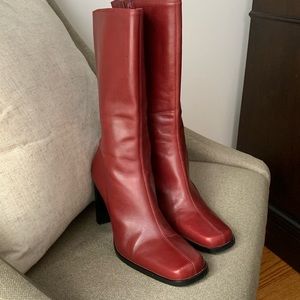 Cranberry Leather Nine West boots